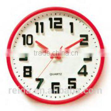 2015 Hot Colorful 3D Dial Special Design Plastic Round Clock