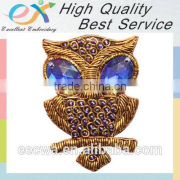 Customize Gold Bullion Wire Hand Embroidered Badge