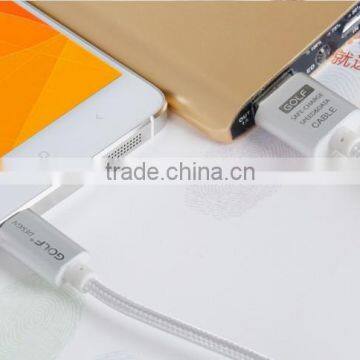 Original GOLF 25cm/100cm/150cm/200cm/300cm Micro USB Metal Braided Data Charger Cable 2.1A Output For Xiaomi Huawei HTC Samsung photo-6
