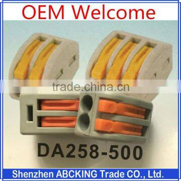 Factory Wholesale Equivalent Wago 222 Series Push in 2p 3p 5p Quick Wire Connector Electrical Terminal Block