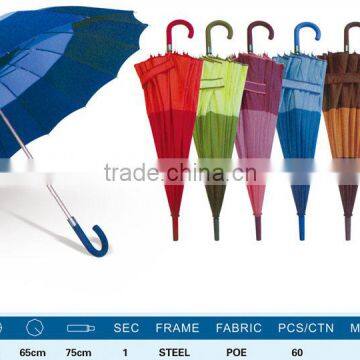 16 ribs straight umbrella, large sun and rain umbrella,bright colored golf umbrella