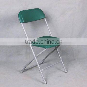 Cheap Green Plastic Folding Chair with powder coating metal leg