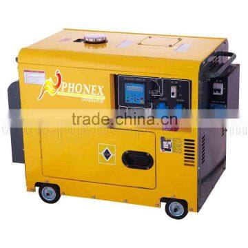 Diesel Engine Powered Silent Diesel Generator Set 6.5kva with digital display
