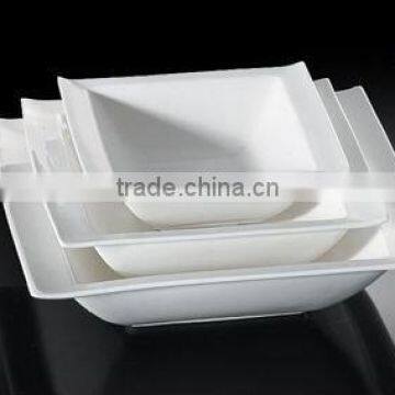 H5685 hot sale glossy glaze oem logo ceramic porcelain square bowl