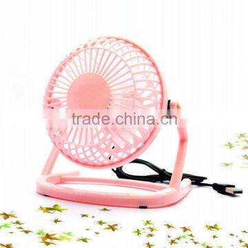 USB powered 360 rotate mute radiated cooler desk fan 4" full plastic table fan