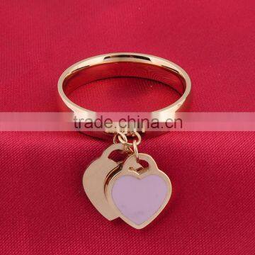 New Arrival Stainless Steel Enamel Heart Ring Woman photo-2