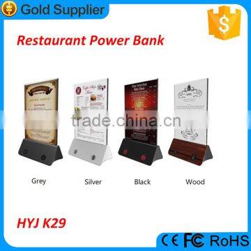 New Products 2016 private label smartphone menu power bank restaurant