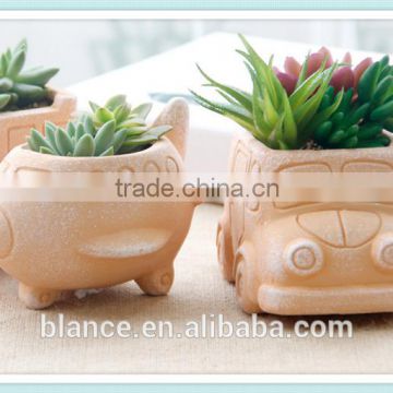 terracotta manual flower pot truck design planter