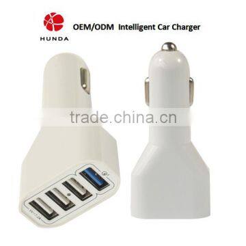 HUNDA OEM/ODM 4-Port USB Quick Charge 3.0 Car Charger for Samsung