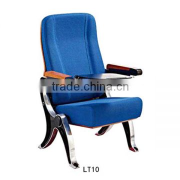 Auditorium furniture fabric Modern chairs with writing pad Theater seating on sale LT10