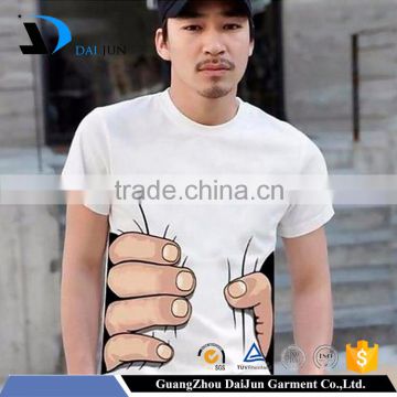 Daijun OEM white cotton 3 D effect smart idea funny wholesale t shirt