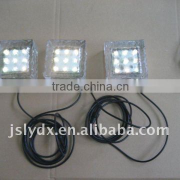 LED solar ice glass brick light RGB with remote-controller(10*10*5cm 3 pieces per set))