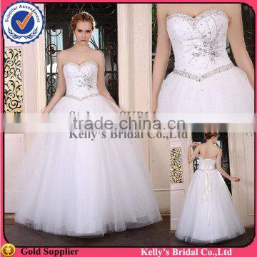 2015 the best popular big ball gown with loverly sweetheart neckline & beaded lightly top of bridesmaid dresses young