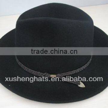 Fashion fedora hats with rope for men