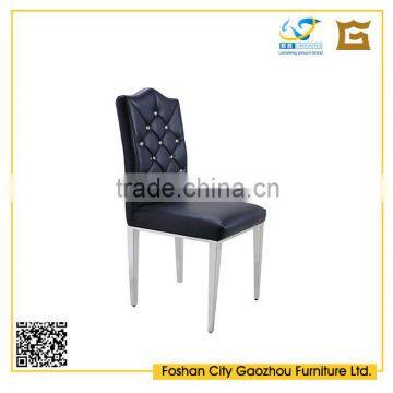 Restaurant Chair made of metal and leather,stainless steel frame and PU leather