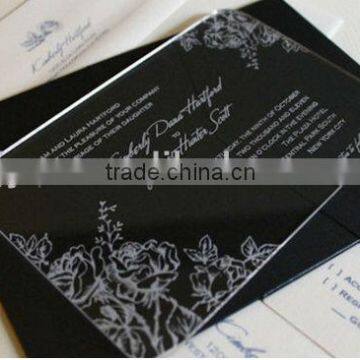 chinese acrylic laser cut wedding favor wedding invitation card