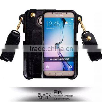 For Samsung Galaxy S6 Leather Case,Flip wallet Leather for Samsung S6 Case factory price china supplier 2015