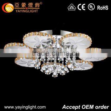 Simple modern hotel room crystal led ceiling lamps, modern luxury crystal ceiling