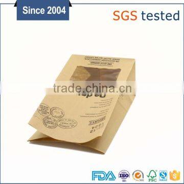 Flat Bottom Food Kraft Paper Bag for Bread Packing photo-3