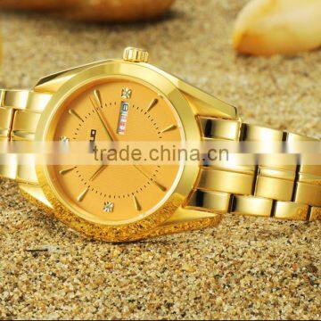 All Gold Case and Band Couple Watches for Rich His and Hers Quartz Watches photo-3