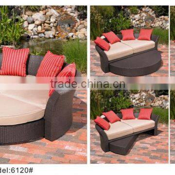 Luxury Rattan Garden Furniture Conversion Sofa Sunbed sectional sofa bed