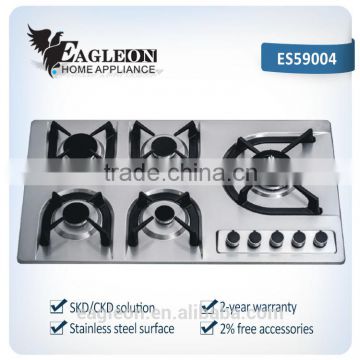 Cast iron 90mm Stainless steel built-in gas stove / gas range/ gas fire/ range master/ gas cooktop/ gas oven/ 5 Sabaf burners