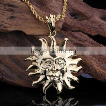 Simple Casting Design Fashion Unique Gold Sun Pendant photo-4
