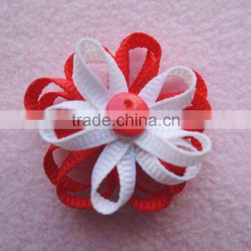 Factory wholesales handmade grosgrain ribbon flower for garment accessories hair accessories