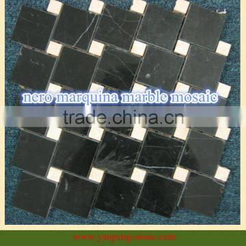 nero marquina marble mosaic tiles