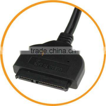 Dailyetech Dual USB 3.0 to SATA 15+7 Pin Data Power Cable Adapter 2.5" HDD Hard Drive photo-2