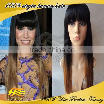 Factory price hot selling brazilian wholesale human ombre hair wigs