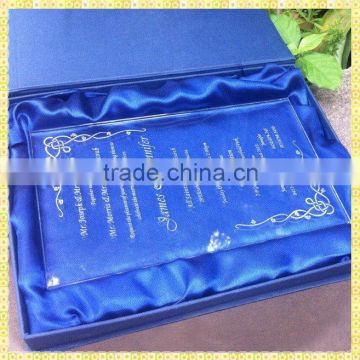 Customized Engraved Glass Indian Wedding Cards Invitation For Guest Souvenir Gifts