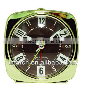 gold square shape clock,shining clock,table alarm clock