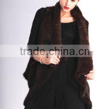 Fashion genuine knitted mink fur vest for women MV01