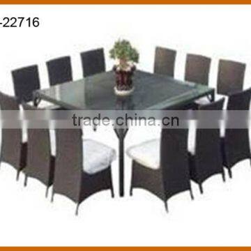 Large Cube Dining Set Modern Rattan Table Chair