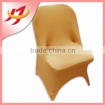 Cheap wedding polyester gold lycra spandex folding chair cover