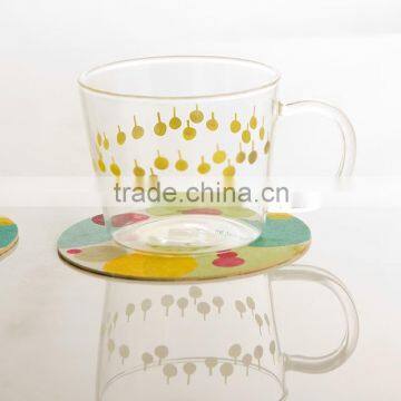 Borosilicate Glass Handblown Glass Teapot With Glass Infuser and Two Tea Cups TZ319