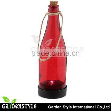 romantic design solar Polycrystalline silicon power bottle red led light