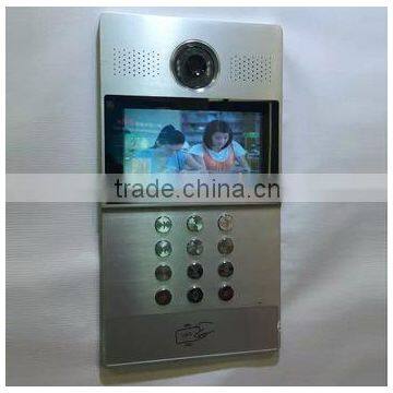 color video camera talking door bell phone ID card access intercom system out door panels and 7 inch indoor view screen