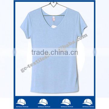 Girl's Slim Style V-neck Short Sleeve T-shirts