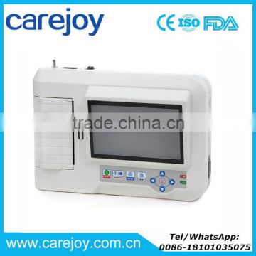 Easy operation portable Touch Screen resting 6 Channel Digital Electrocardiograph ECG Machine 12 lead EKG-923S Analysis software