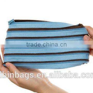 Funny and Playful Bright Pencil Pouch Pencil Case - Ocean Blue & Soft Brown photo-3