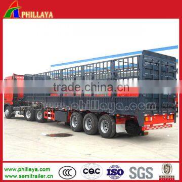 Tri Axle Frame Fence Suround Skete Semi Trailer Ethiopia Howo Cargo Trailer for Animals photo-3