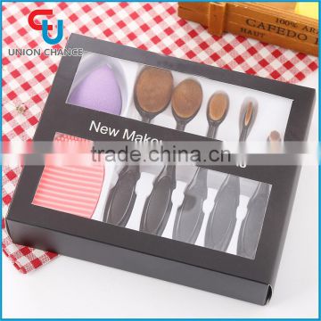 5Pcs Oval Brushes New Makeup Brush Kits with Brushegg and Makeup Sponge