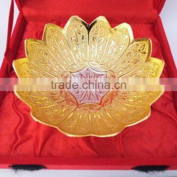 Beautiful Gift Item, Return Gift, Home and Garden Decoration Brass Gold and Silver Plated Bowl photo-3