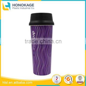 Cheap Coloful Different Types of Coffee cups with Lid, IML China Custom Plastic Tumbler