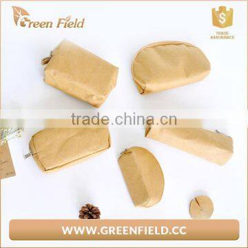 Wholesale Washable Kraft Paper Brush Sets Bag Waterproof Cosmetic Bag photo-4