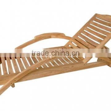 2016 High quality teak wood folding beach sun lounge sofa bed garden furniture