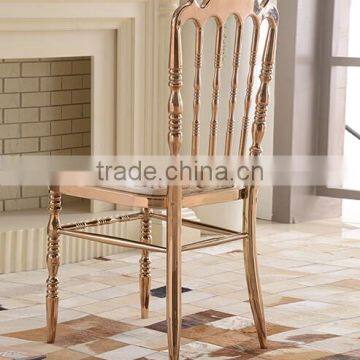Quality Polished Rose Golden Stainless Steel Luxury Modern Chiavari Tiffany Chair LQ-SSC001R photo-3