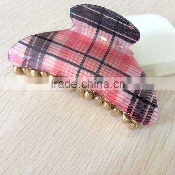 Whosale Hair Accessories 7CM Korean Acrylic Custom Print Hair Claw Clip For Women Hair Decorative photo-2